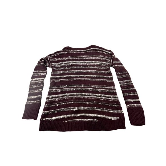 Calvin Klein Jeans Womens Medium Striped Burgundy Sweater Acrylic/Cotton Blend - Picture 2 of 12